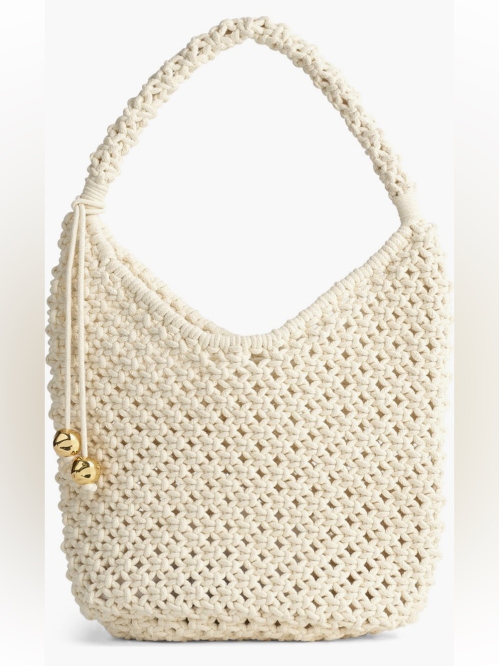 Madewell the Carmen rope bag antique cream knit crochet shoulder bag purse NWT